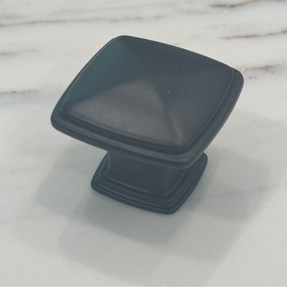 NEW 9 Flat Black Modern Cabinet Hardware Knobs Square